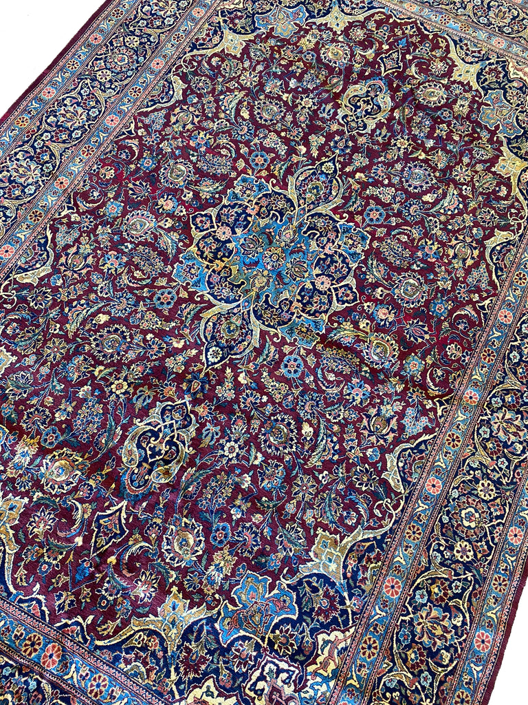 6.10 x 10.5 Authentic Persian Kashan Rug High Quality 1970's #F-6663