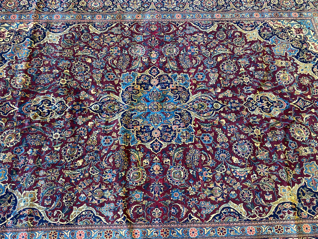 6.10 x 10.5 Authentic Persian Kashan Rug High Quality 1970's #F-6663