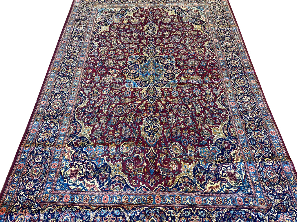 6.10 x 10.5 Authentic Persian Kashan Rug High Quality 1970's #F-6663