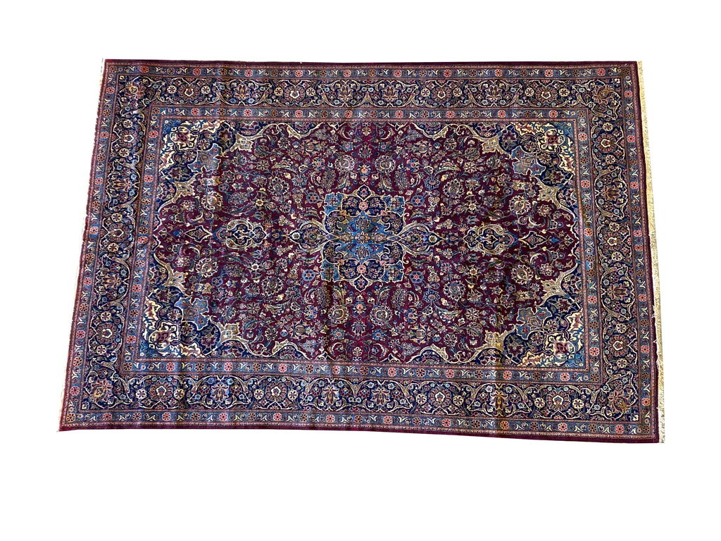 6.10 x 10.5 Authentic Persian Kashan Rug High Quality 1970's #F-6663