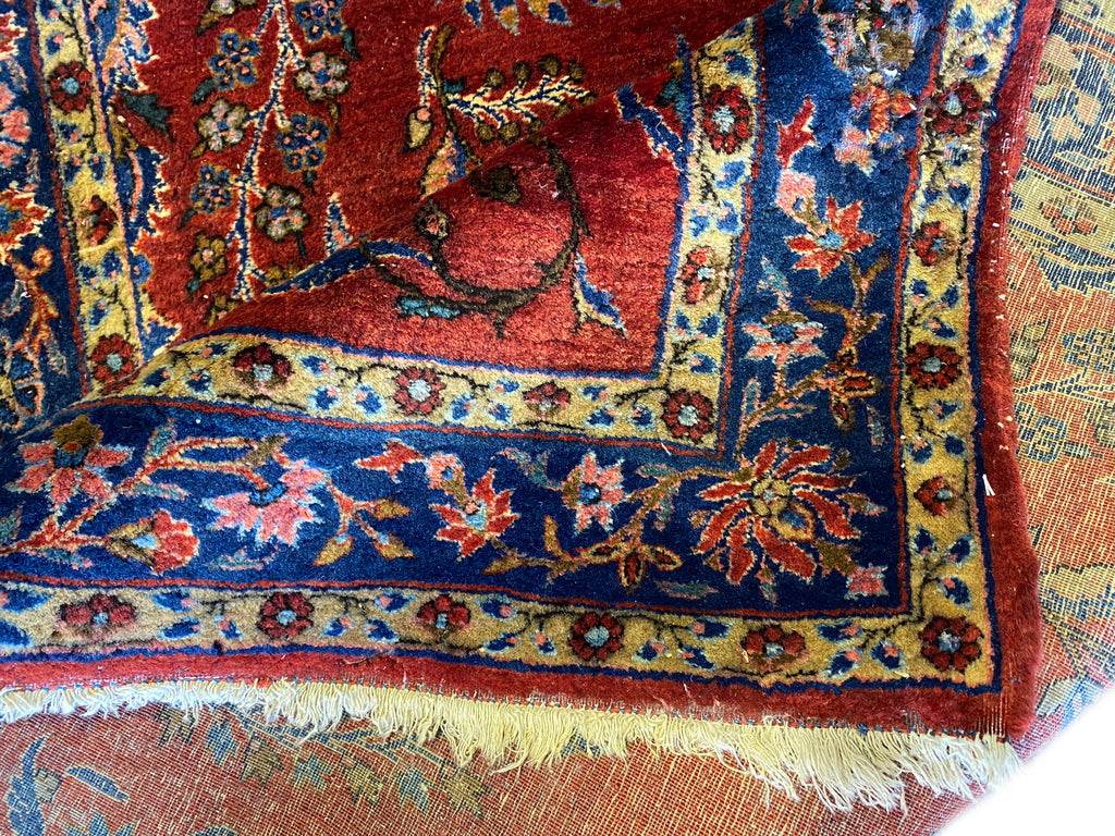3.3 x 5.4 Antique Persian Sarouk Mohajeran 1930's #F-6664