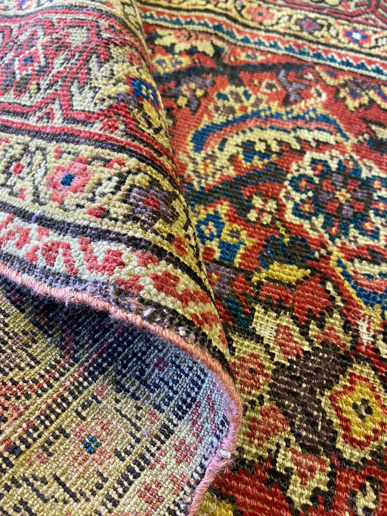 16' Feet Long Antique Persian Herati Runner 1950's #F-6665