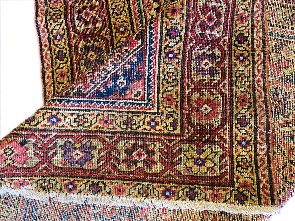 16' Feet Long Antique Persian Herati Runner 1950's #F-6665