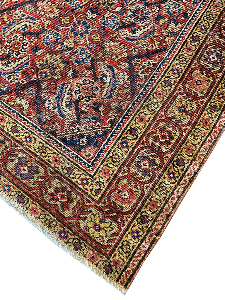 16' Feet Long Antique Persian Herati Runner 1950's #F-6665