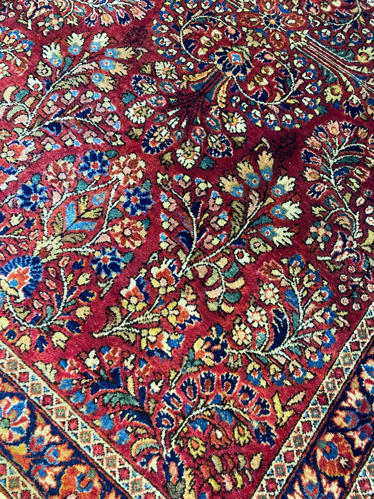3.3 x 5 antique Persian Sarouk Rug 1930's #F-6666