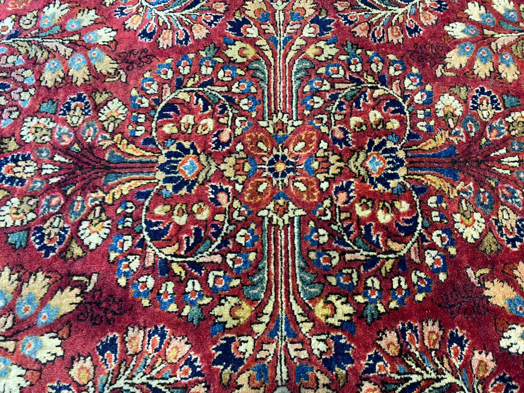 3.3 x 5 antique Persian Sarouk Rug 1930's #F-6666