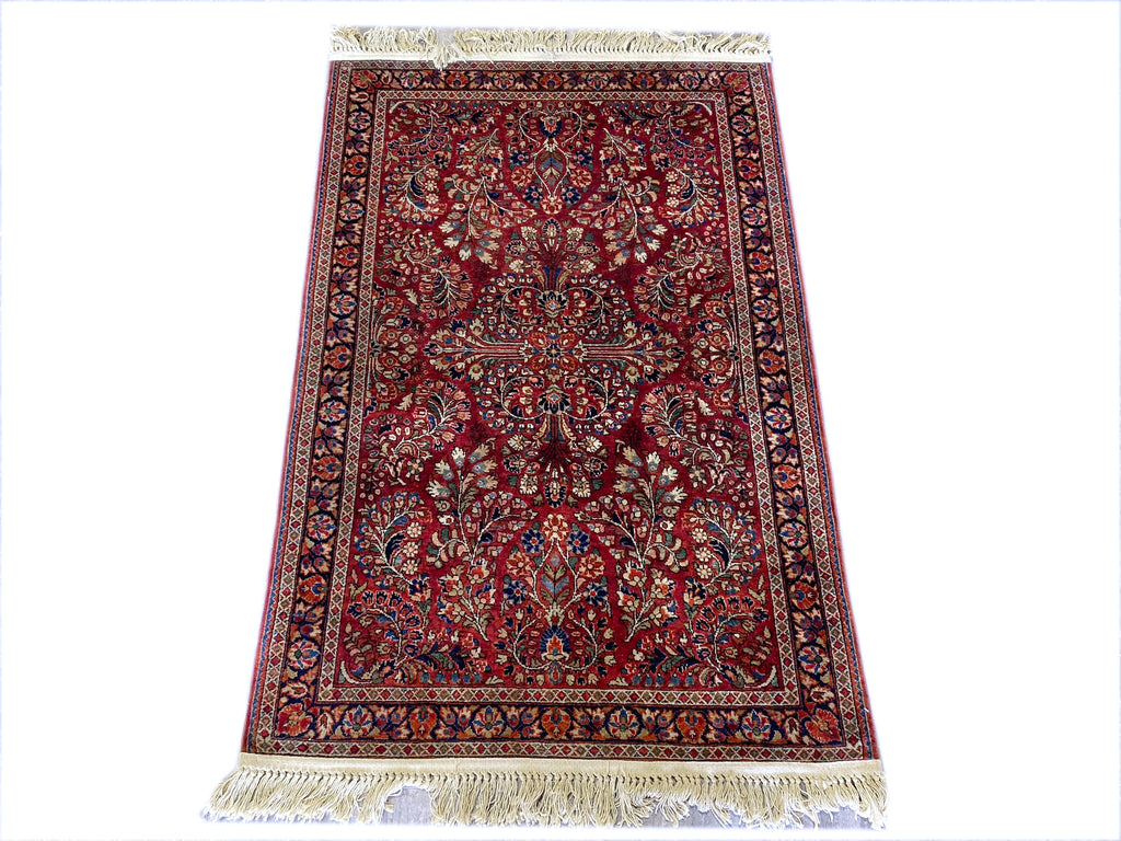 3.3 x 5 antique Persian Sarouk Rug 1930's #F-6666