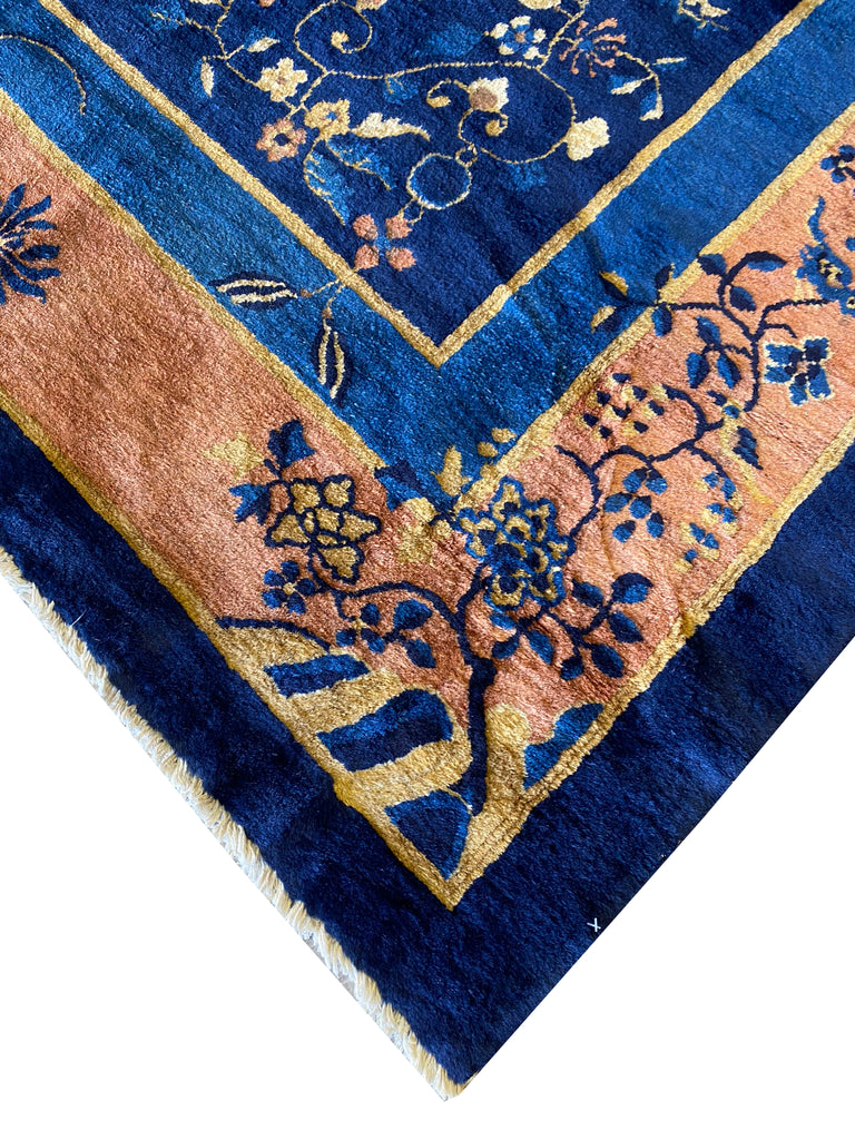 11.2 x 14.6 Antique Art Deco Chinese Beijing Rugs 1930's #F-6668