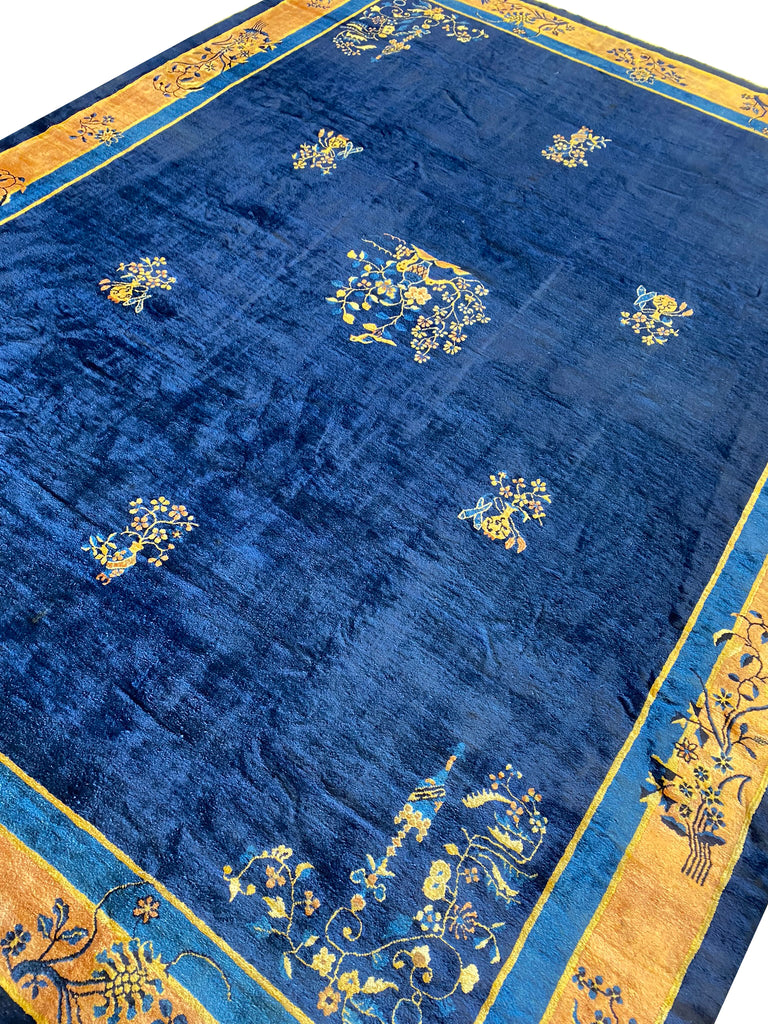 11.2 x 14.6 Antique Art Deco Chinese Beijing Rugs 1930's #F-6668