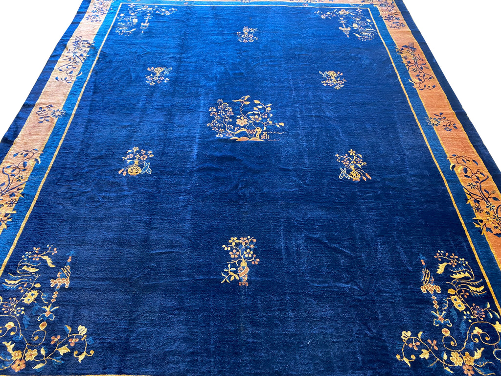 11.2 x 14.6 Antique Art Deco Chinese Beijing Rugs 1930's #F-6668