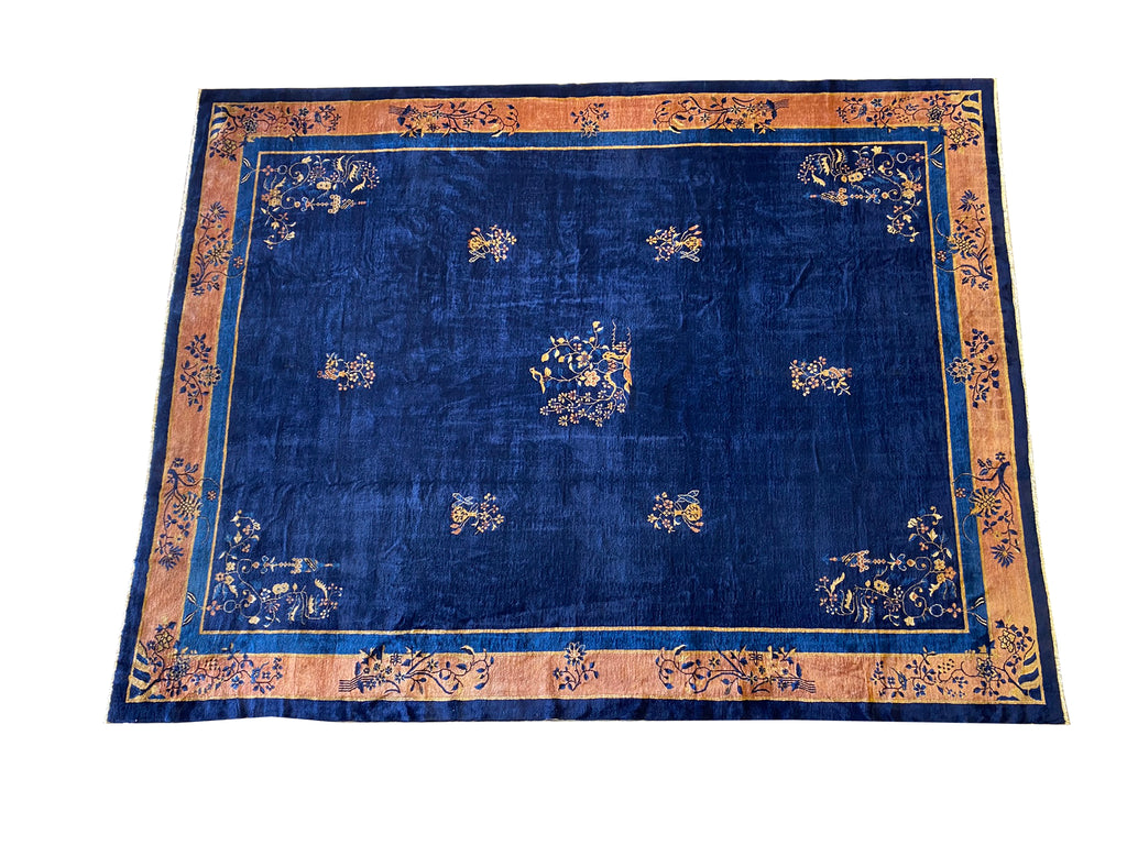 11.2 x 14.6 Antique Art Deco Chinese Beijing Rugs 1930's #F-6668