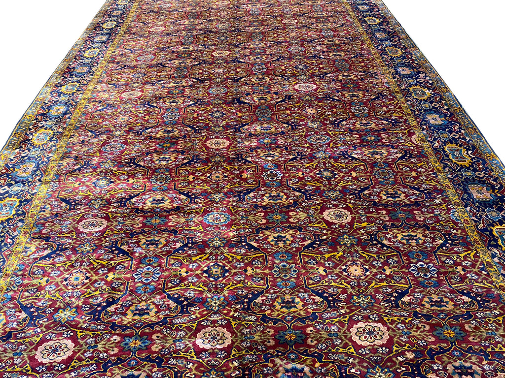 12.6 x 21.2 Antique Handmade Armenian Soltanabad Large Rug #PIX-333