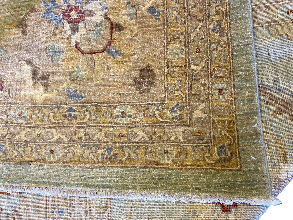 13.7 x 18.11 LIGHTGREEN Neutral Chobi Peshawar Rug Ziglar Oversize Carpet #PIX-15432