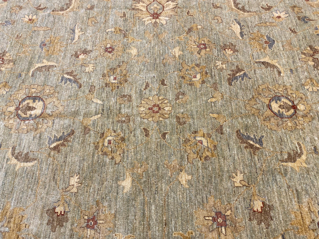 13.7 x 18.11 LIGHTGREEN Neutral Chobi Peshawar Rug Ziglar Oversize Carpet #PIX-15432