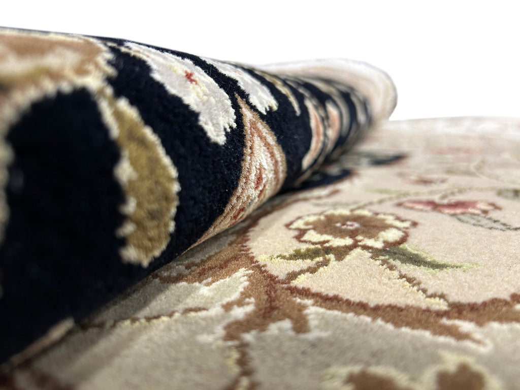 12.5 x 18 Large Ivory Silk & Wool Tabriz Rug 5844