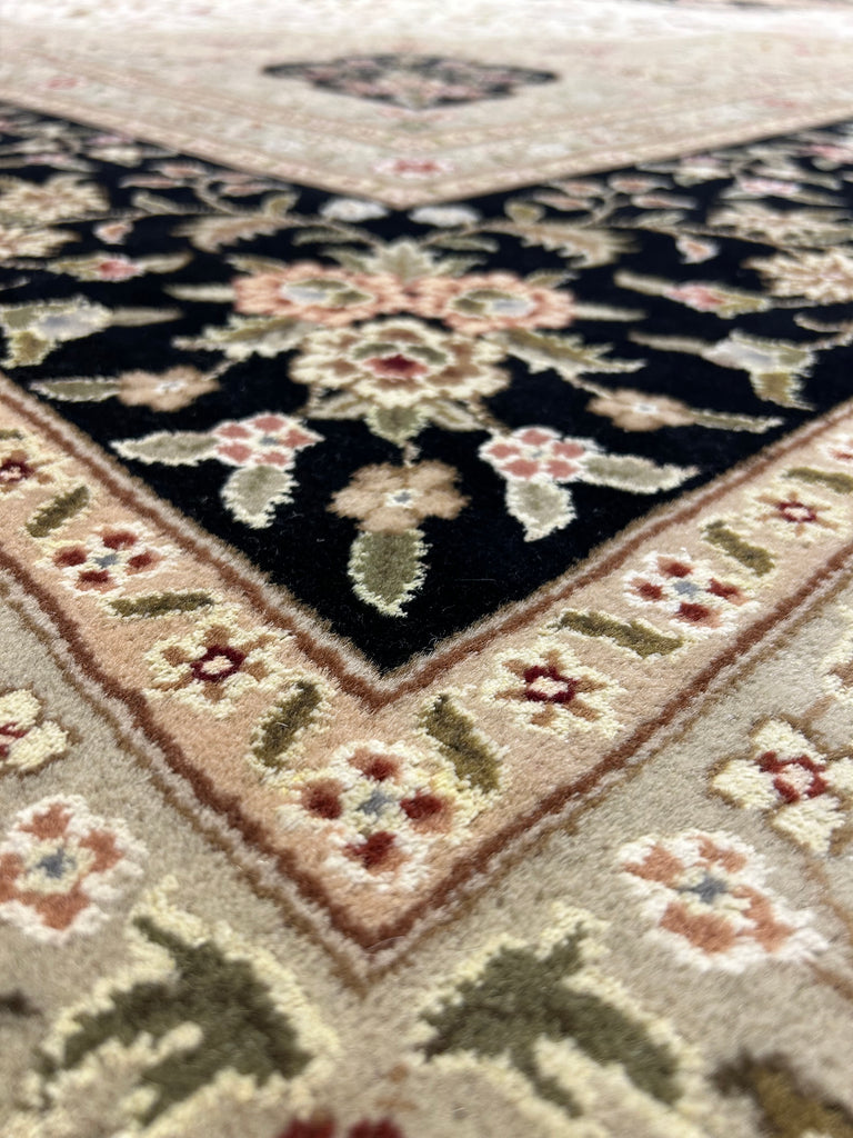 12.5 x 18 Large Ivory Silk & Wool Tabriz Rug 5844