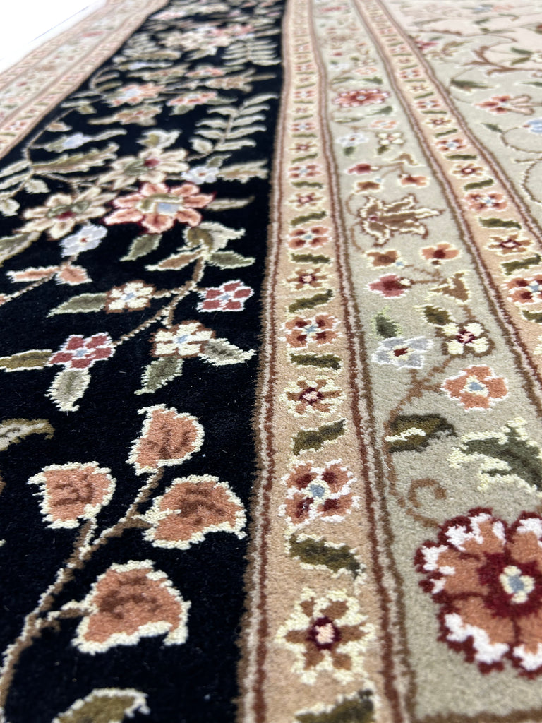 12.5 x 18 Large Ivory Silk & Wool Tabriz Rug 5844