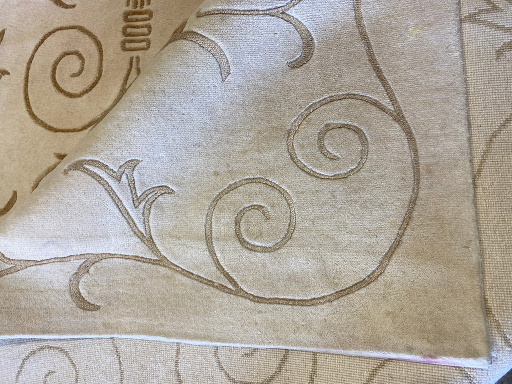 10 x 14.1 Modern Carpet Wool and Silk Quality Wool Handmade Contemporary Nepali Rug #F-6669