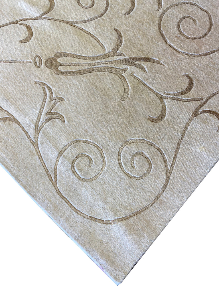 10 x 14.1 Modern Carpet Wool and Silk Quality Wool Handmade Contemporary Nepali Rug #F-6669