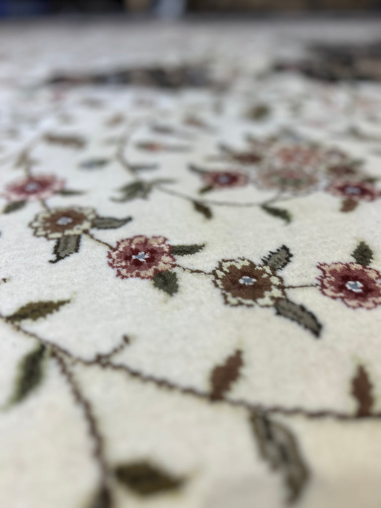 12.5 x 18 Large Ivory Silk & Wool Tabriz Rug 5844