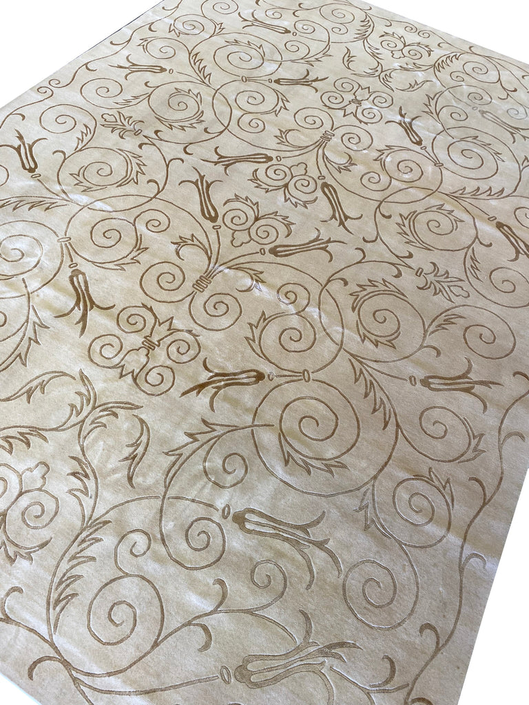 10 x 14.1 Modern Carpet Wool and Silk Quality Wool Handmade Contemporary Nepali Rug #F-6669