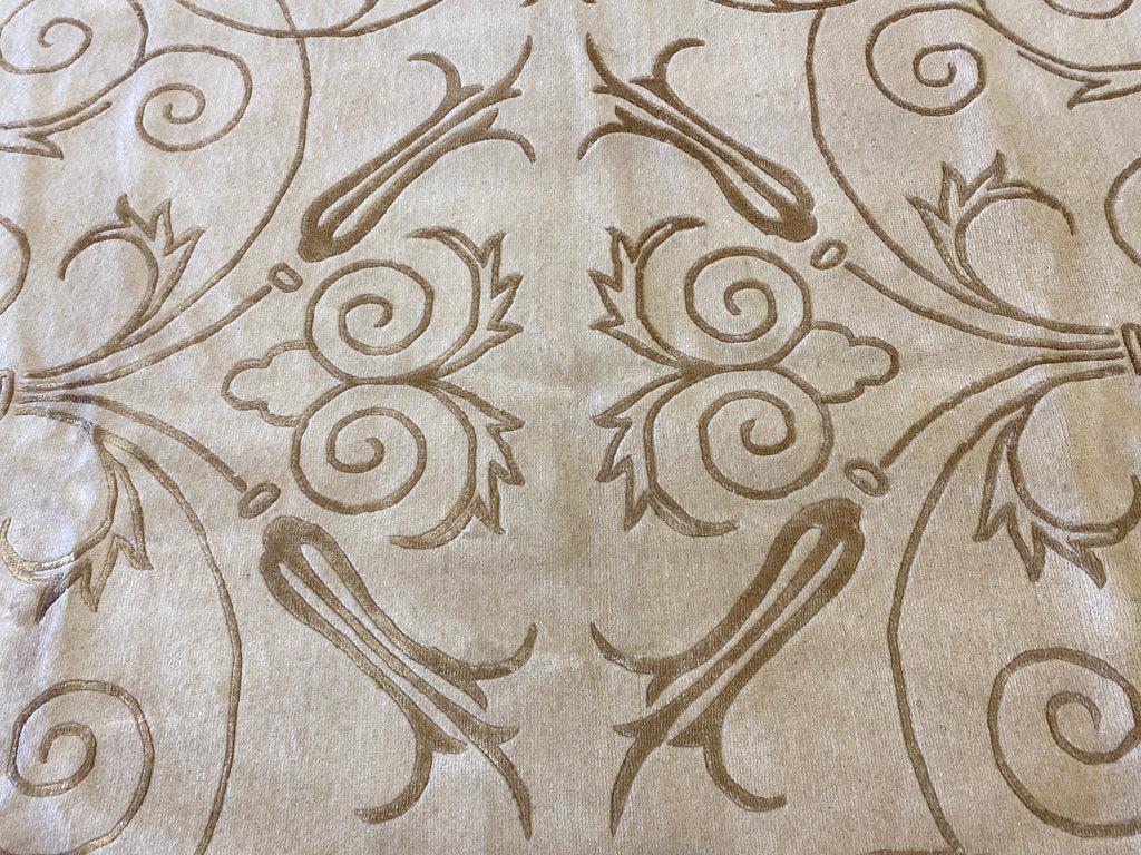 10 x 14.1 Modern Carpet Wool and Silk Quality Wool Handmade Contemporary Nepali Rug #F-6669