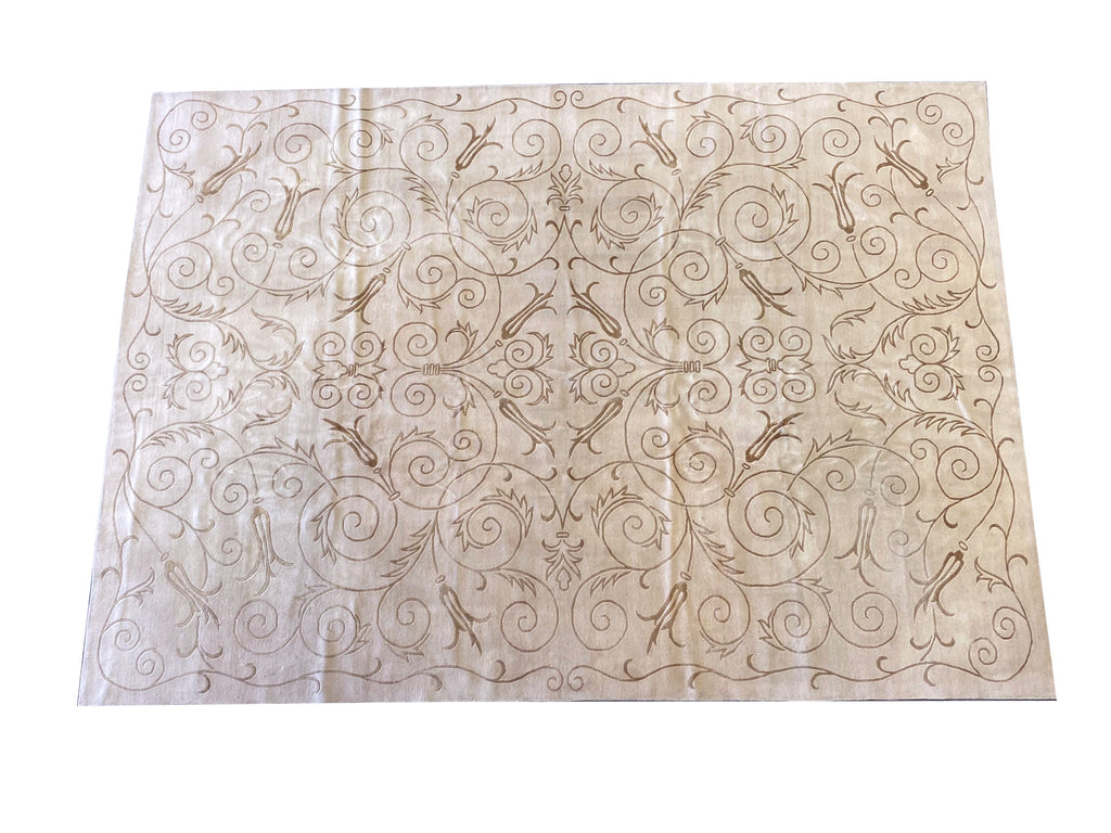 10 x 14.1 Modern Carpet Wool and Silk Quality Wool Handmade Contemporary Nepali Rug #F-6669