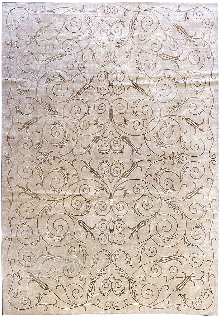 10 x 14.1 Modern Carpet Wool and Silk Quality Wool Handmade Contemporary Nepali Rug #F-6669