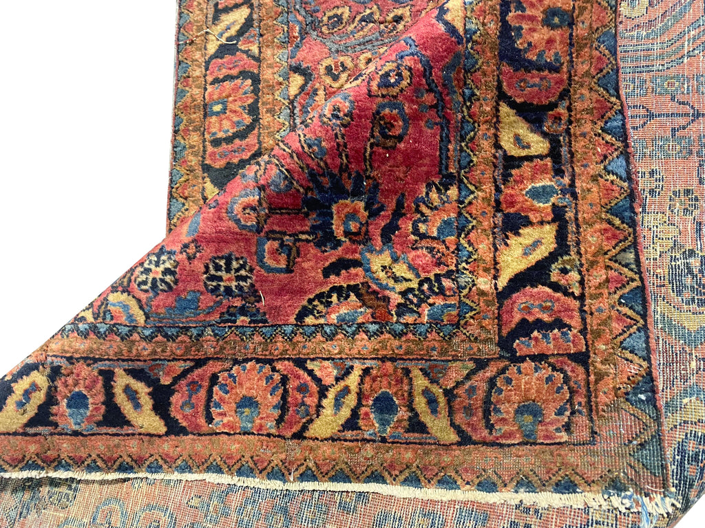 4.3 x 6.6 Antique Persian Sarouk Rug 1930's #F-6672