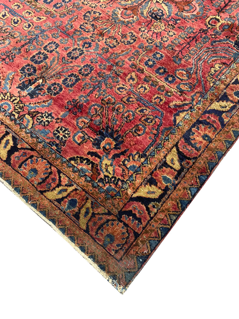 4.3 x 6.6 Antique Persian Sarouk Rug 1930's #F-6672