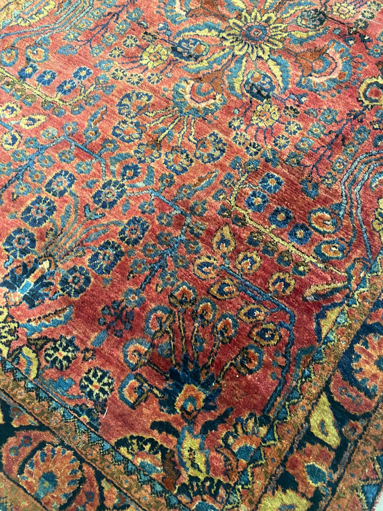 4.3 x 6.6 Antique Persian Sarouk Rug 1930's #F-6672