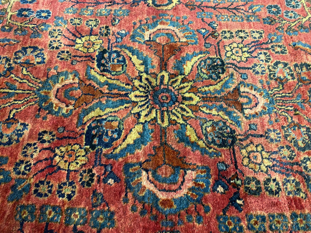 4.3 x 6.6 Antique Persian Sarouk Rug 1930's #F-6672
