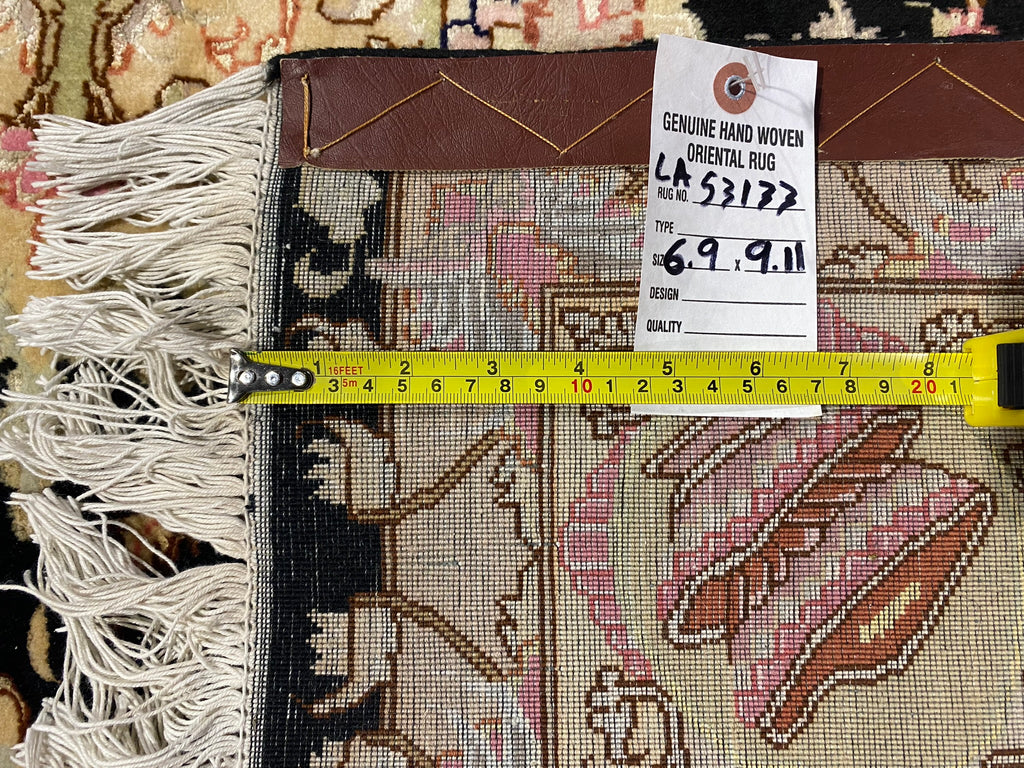 6.9 x 9.11 Black Super Fine Weave Rug 53133