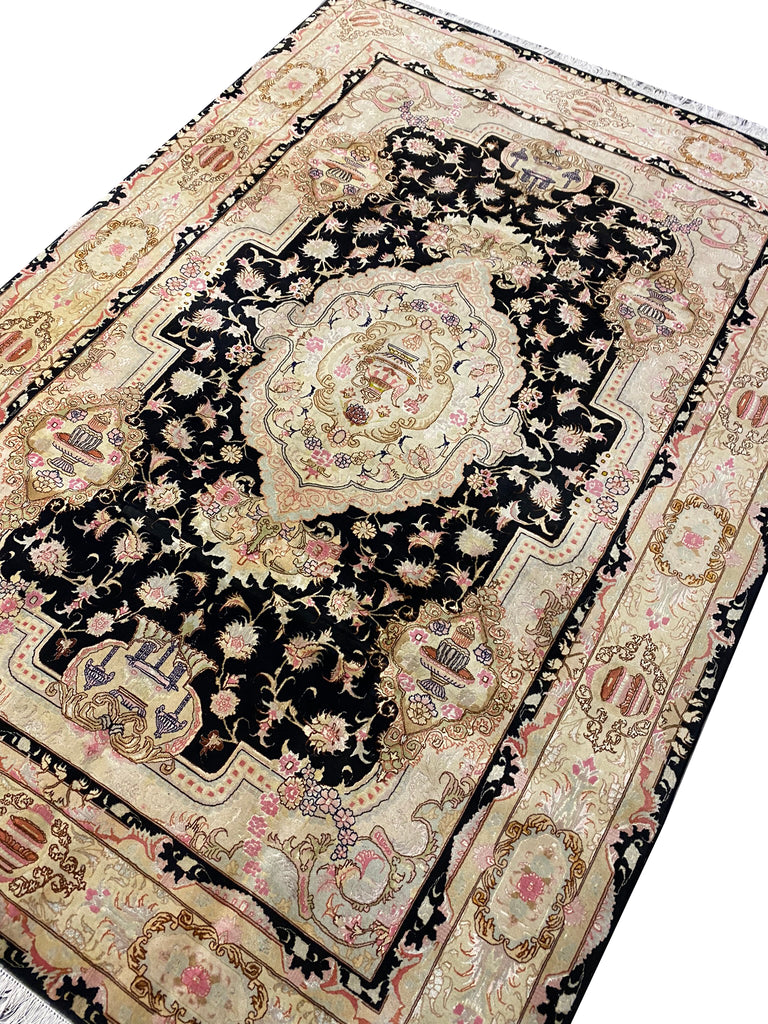 6.9 x 9.11 Black Super Fine Weave Rug 53133