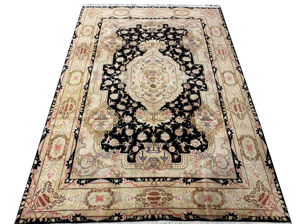 6.9 x 9.11 Black Super Fine Weave Rug 53133