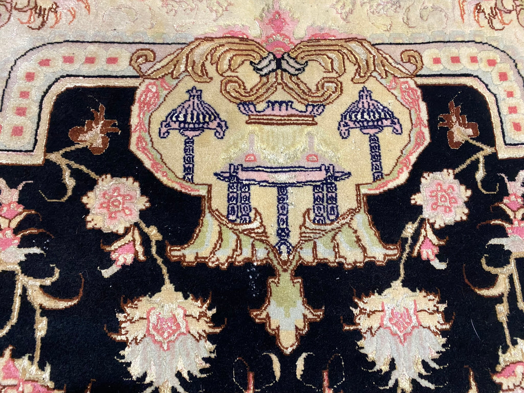 6.9 x 9.11 Black Super Fine Weave Rug 53133