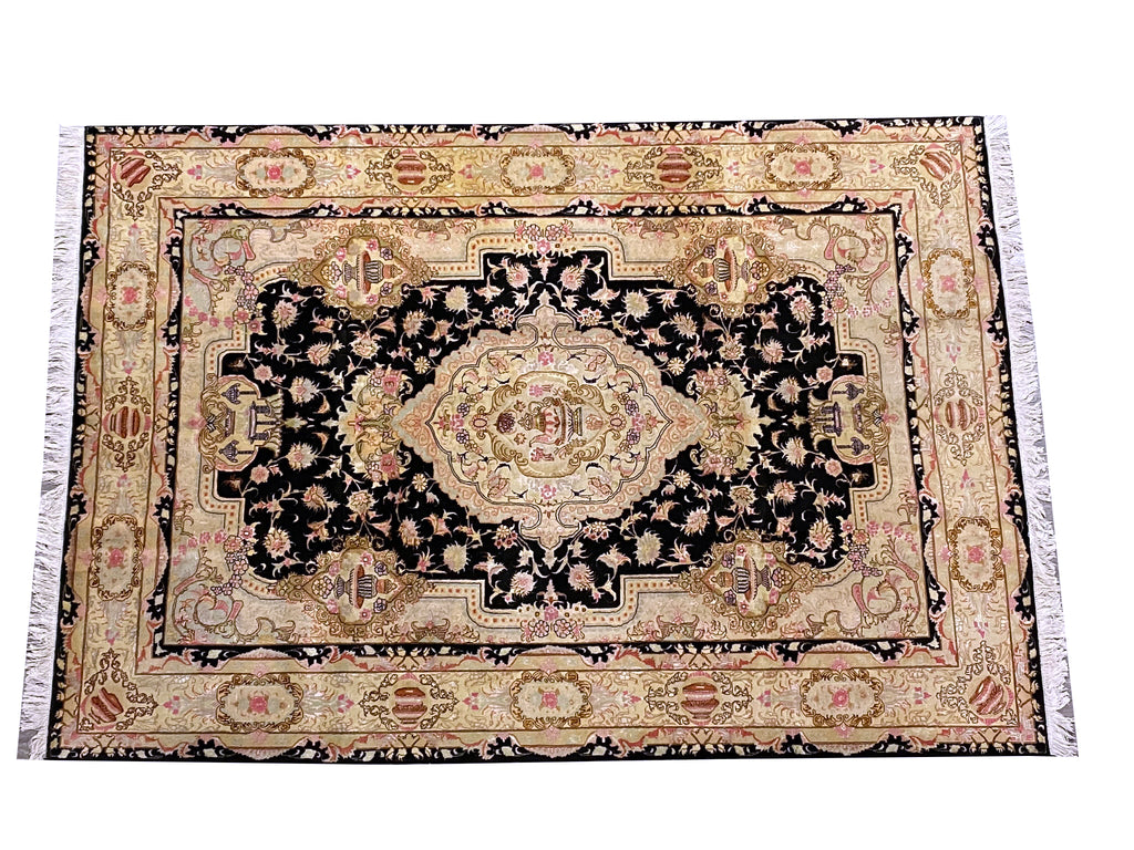 6.9 x 9.11 Black Super Fine Weave Rug 53133