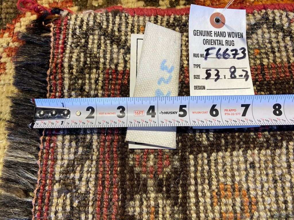 5.3 x 8.3 Persian Tribal Hand-Knotte Shiraz Area Rug #F-6673