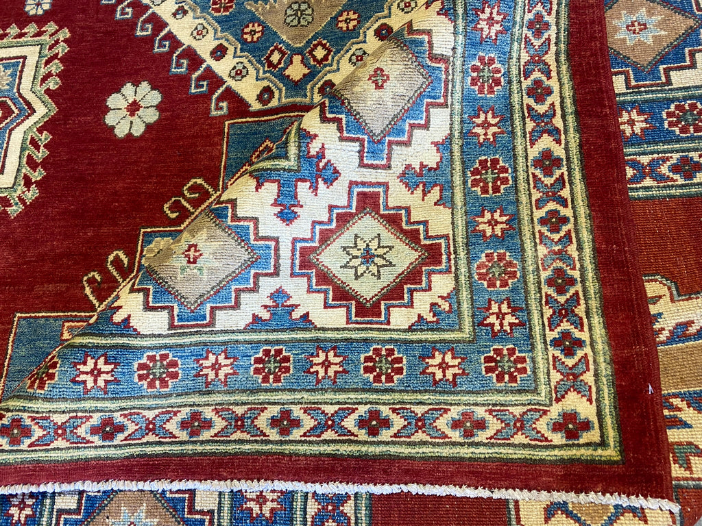 9 x 12 Super Kazak Silky Quality Wool Handmade Afghan  Rug  #PIX-24260