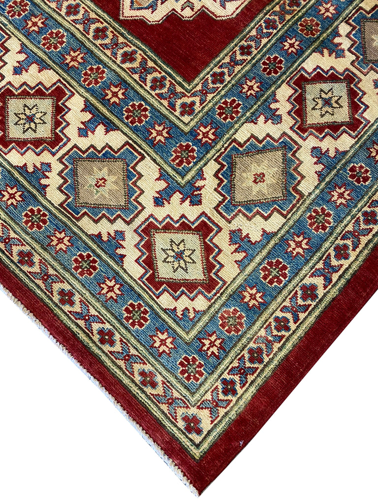 9 x 12 Super Kazak Silky Quality Wool Handmade Afghan  Rug  #PIX-24260