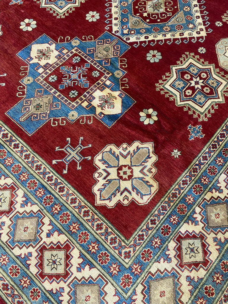 9 x 12 Super Kazak Silky Quality Wool Handmade Afghan  Rug  #PIX-24260