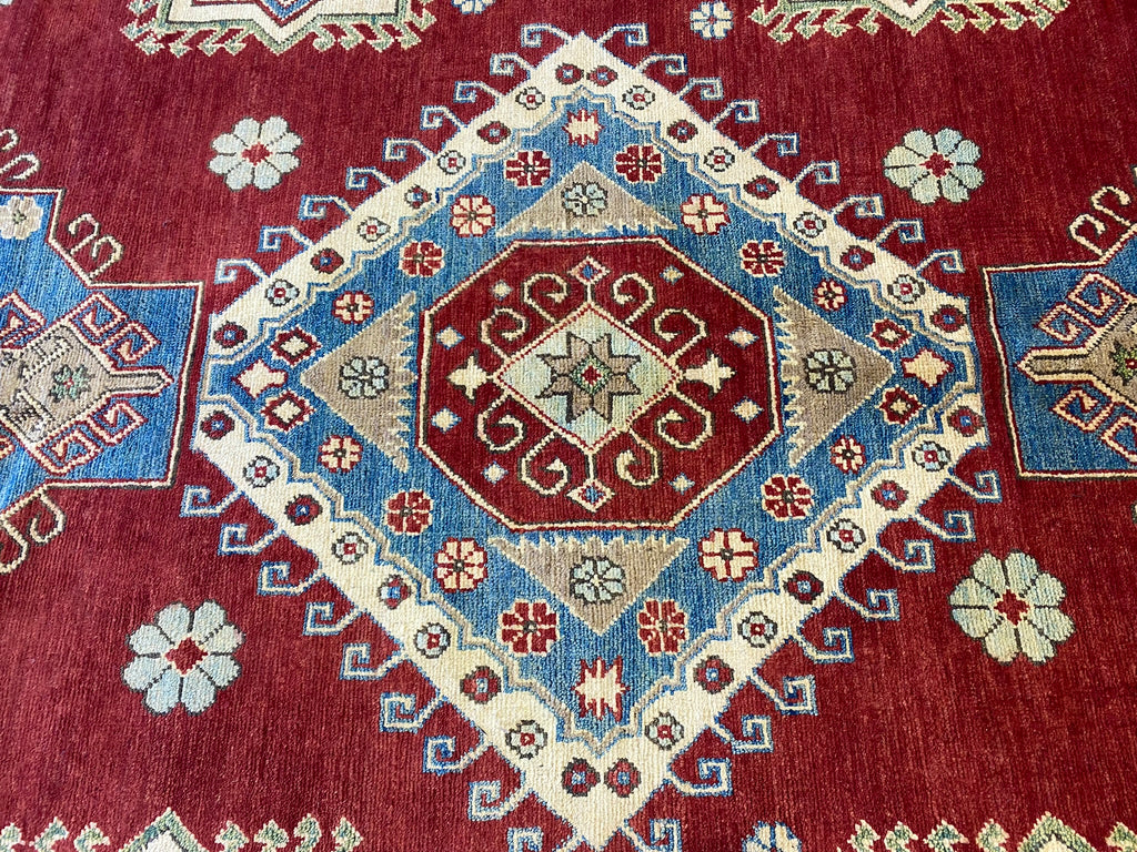 9 x 12 Super Kazak Silky Quality Wool Handmade Afghan  Rug  #PIX-24260