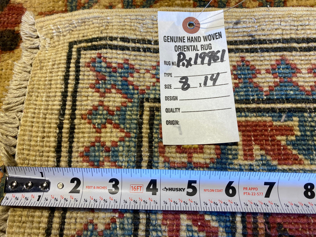 8 x 14 Afghan Handmade Wool Kazak Rug #PIX-19961