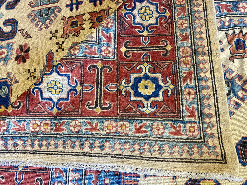 8 x 14 Afghan Handmade Wool Kazak Rug #PIX-19961