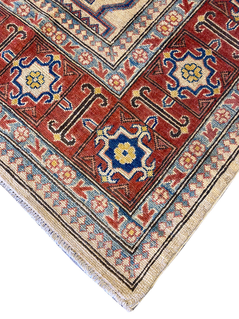 8 x 14 Afghan Handmade Wool Kazak Rug #PIX-19961