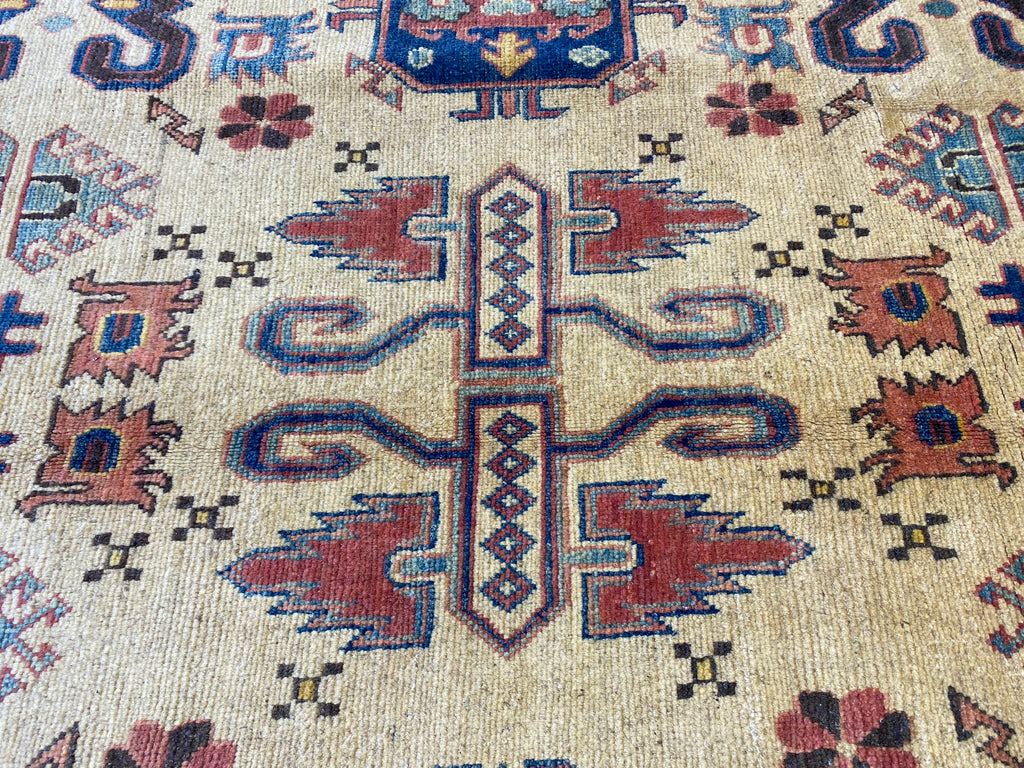 8 x 14 Afghan Handmade Wool Kazak Rug #PIX-19961