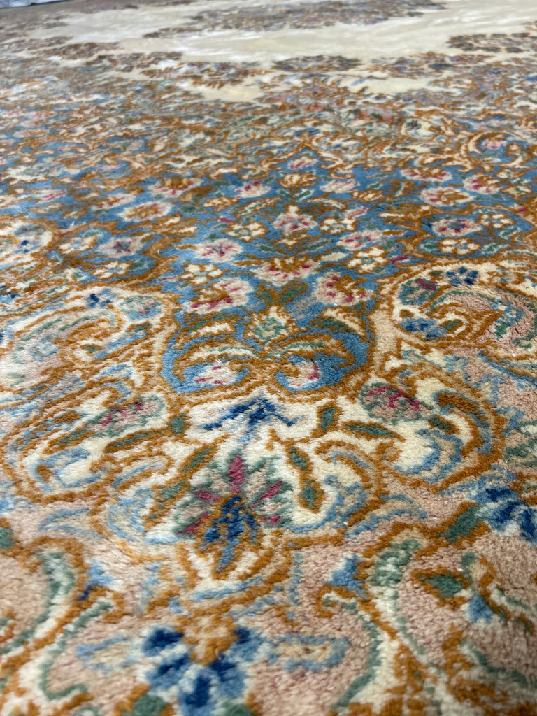 11.5 x 11.8 Ivory SQUARE Authentic Persian Craftsmanship Kerman Rug 23666