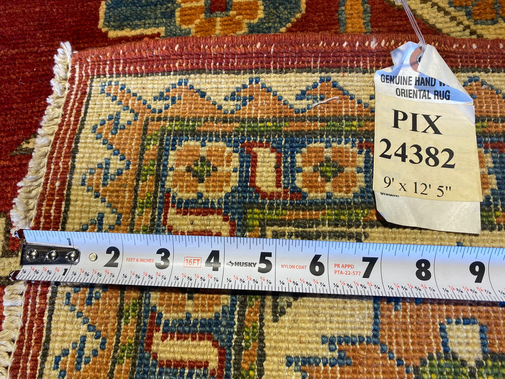 9 x 12.5 SUPER Handmade Fine Silky Wool Kazak Rug #PIX-24382