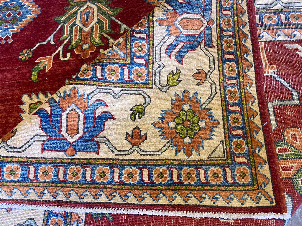 9 x 12.5 SUPER Handmade Fine Silky Wool Kazak Rug #PIX-24382
