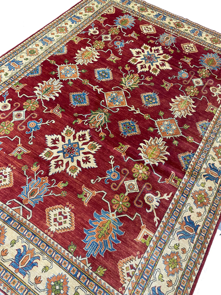 9 x 12.5 SUPER Handmade Fine Silky Wool Kazak Rug #PIX-24382